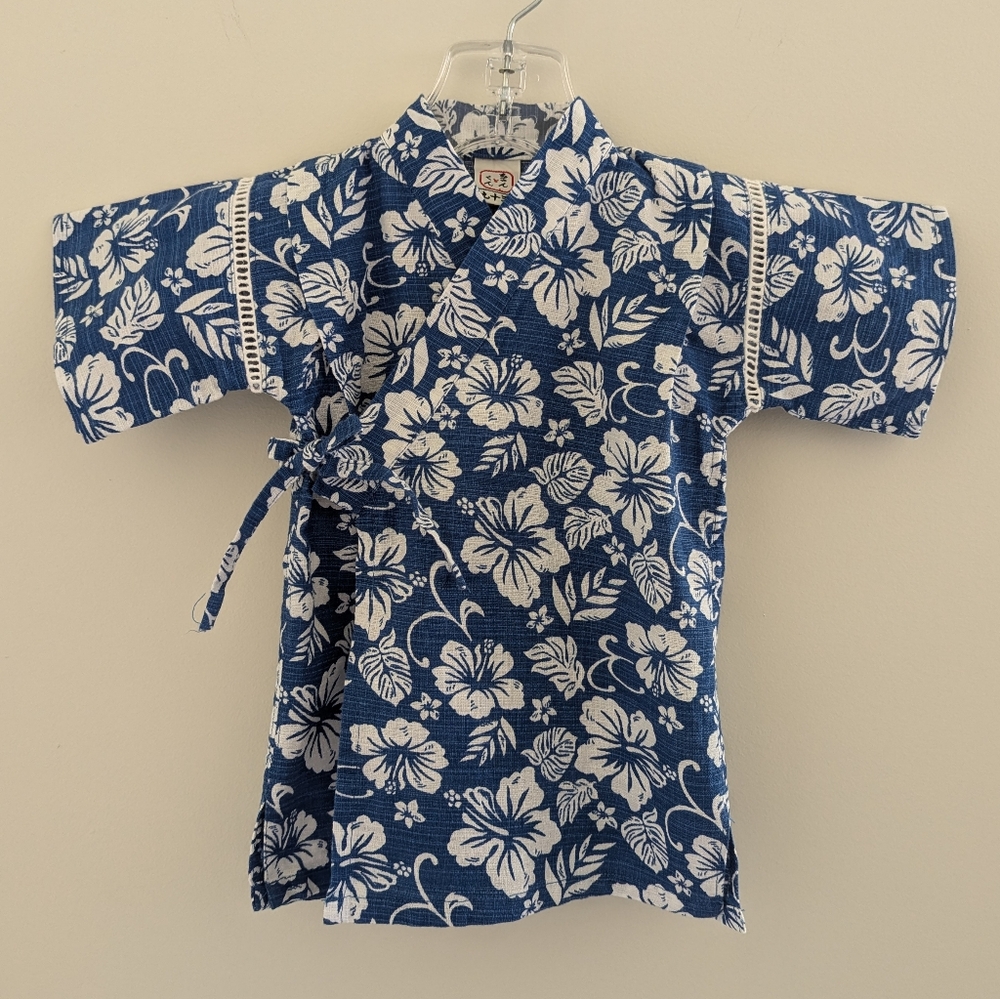 Baby Yukata Set Japanese Kimono 18-24 Months Ceremony Hibiscus Okinawa - Picture 6 of 14